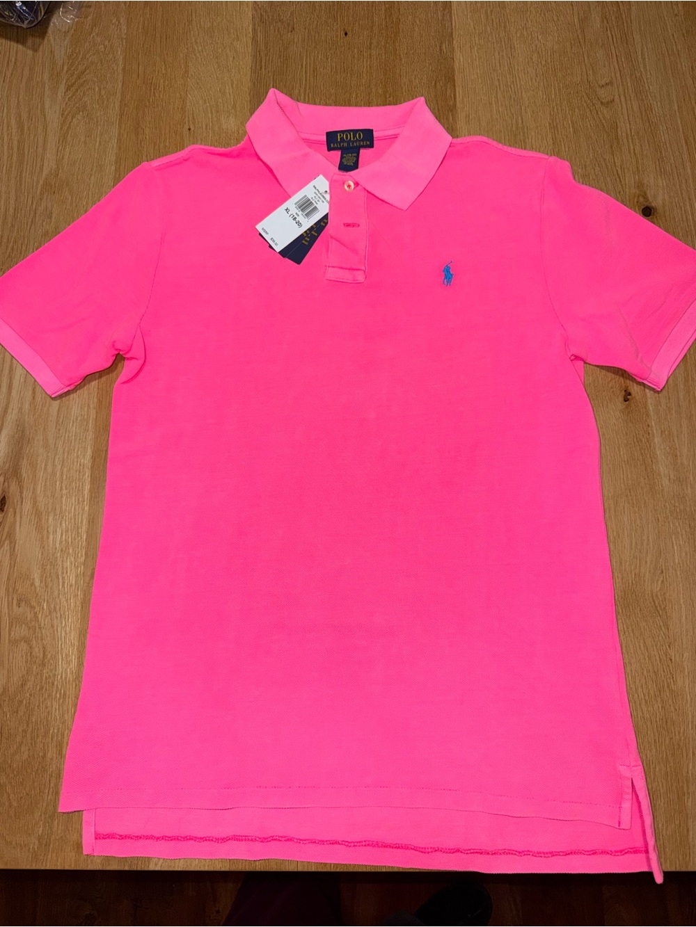 Polo by Ralph Lauren Kids Hot Pink Polo Shirt with Blue Pony